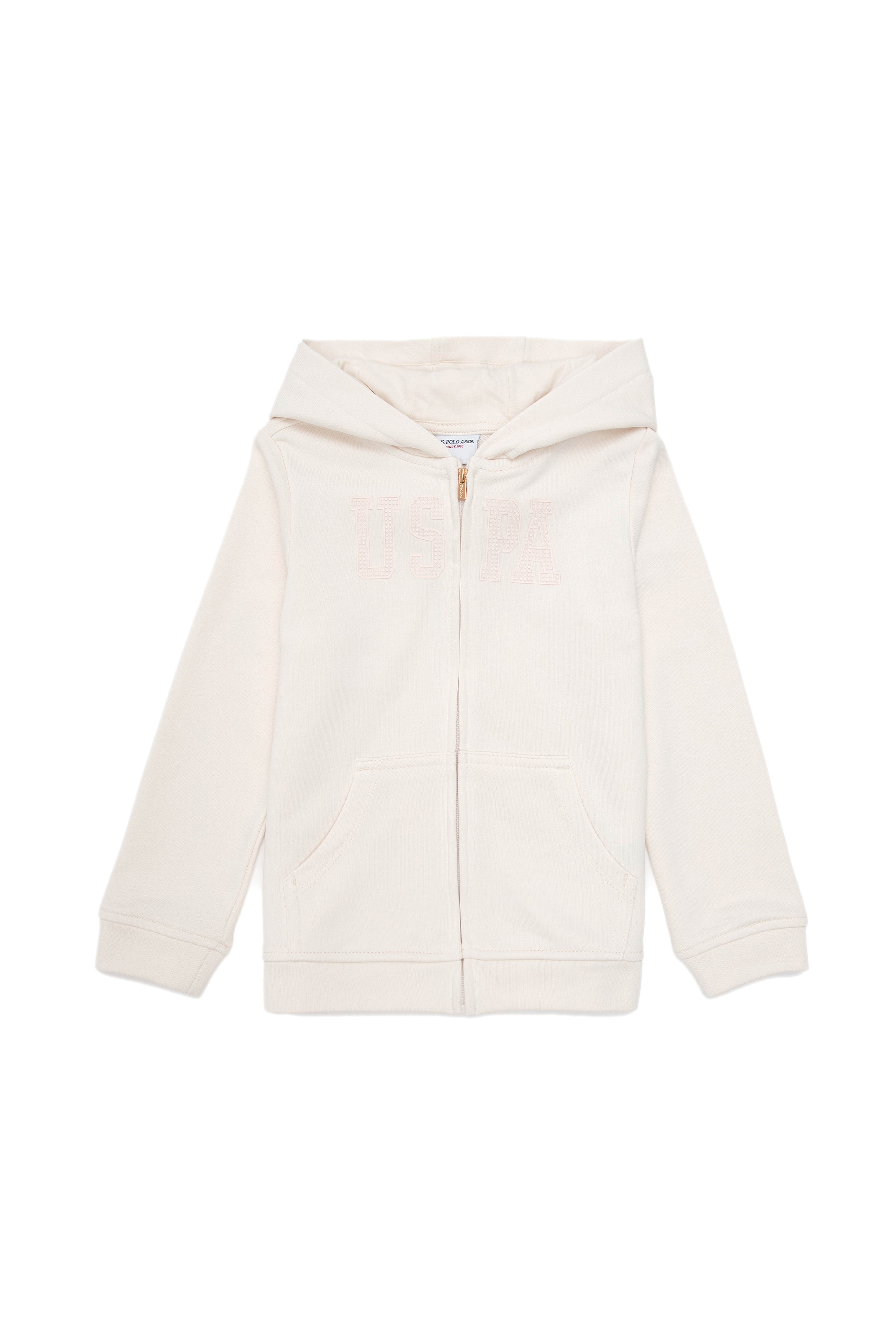 Kız Çocuk Krem Kapüşonlu Basic Sweatshirt - Image 4