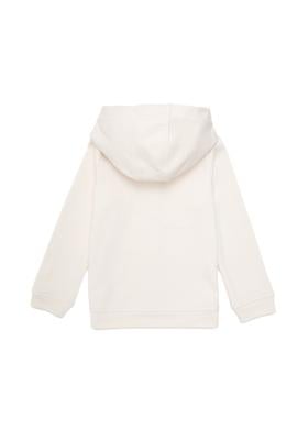 Kız Çocuk Krem Kapüşonlu Basic Sweatshirt - 50292507059