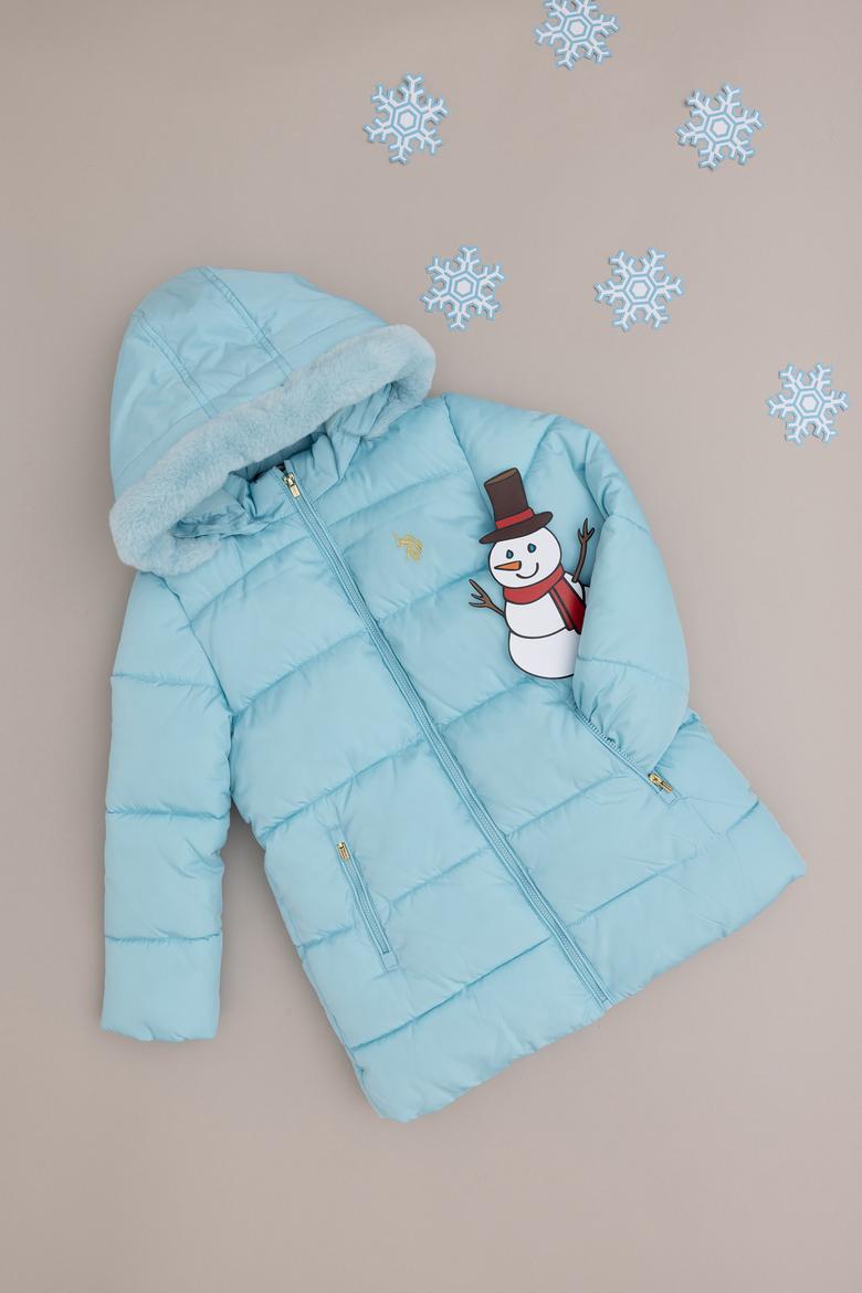 Kız Çocuk Su Yeşili Kaban - 50292658051