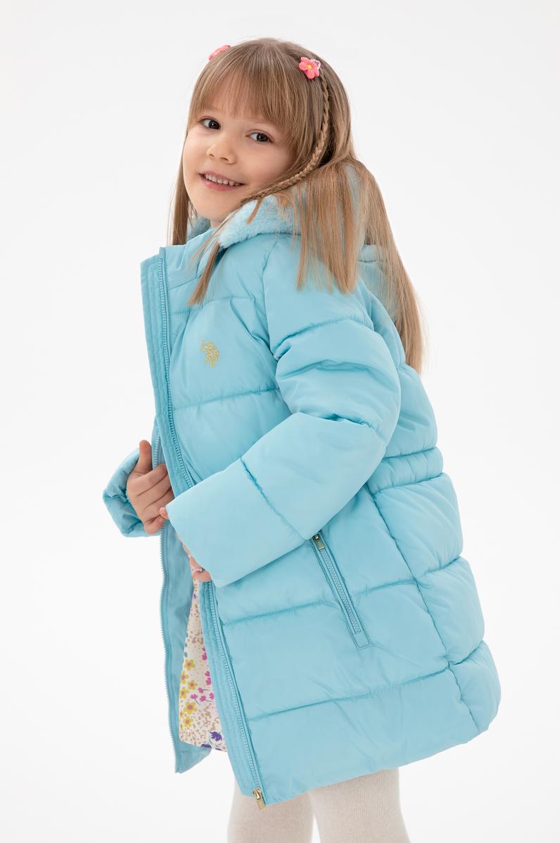 Kız Çocuk Su Yeşili Kaban