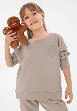 Kız Çocuk Taş Bisiklet Yaka Basic Sweatshirt - 50296391039