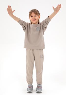 Kız Çocuk Taş Bisiklet Yaka Basic Sweatshirt - 50296391039