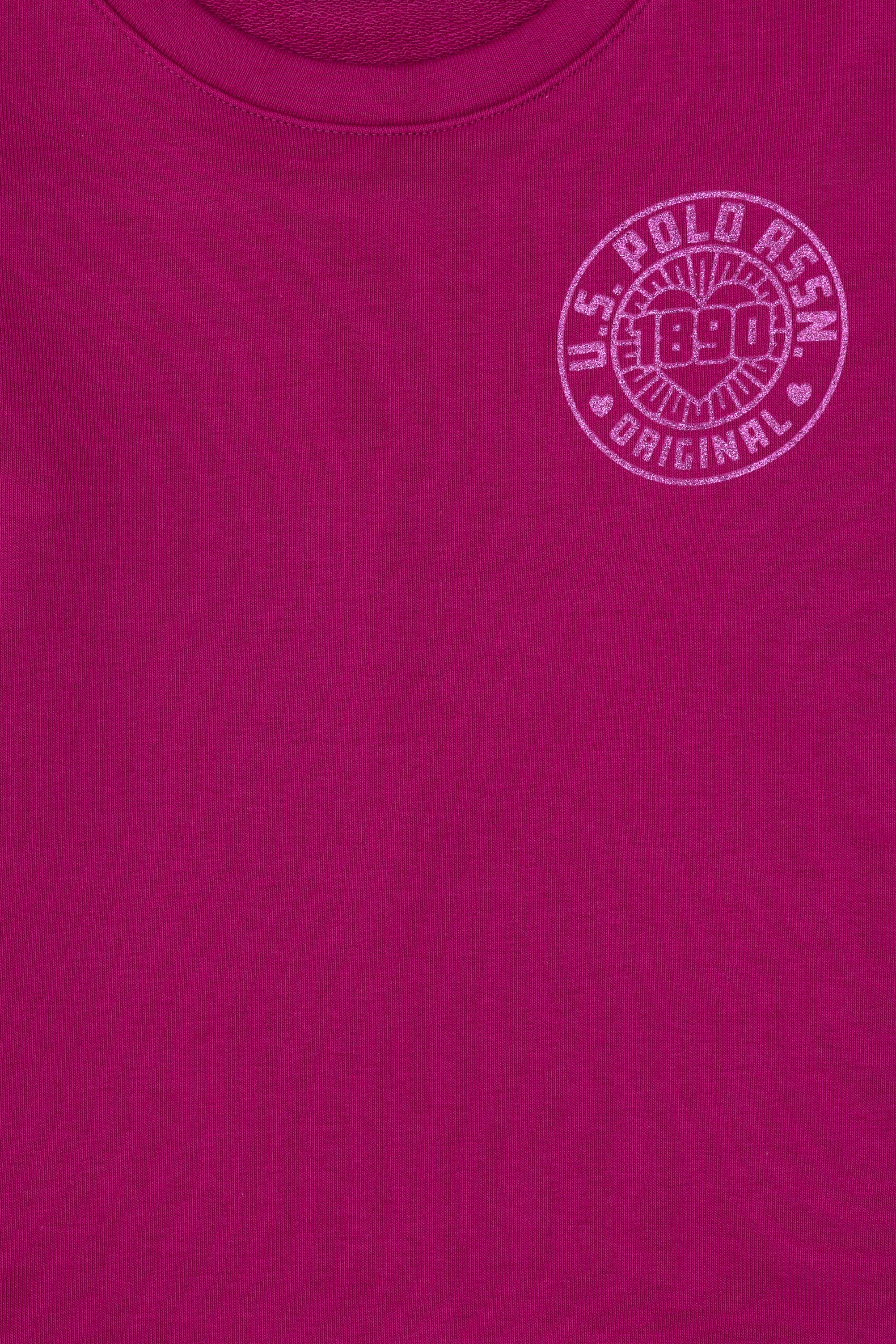 Kız Çocuk Fuşya Bisiklet Yaka Basic Sweatshirt - Image 5