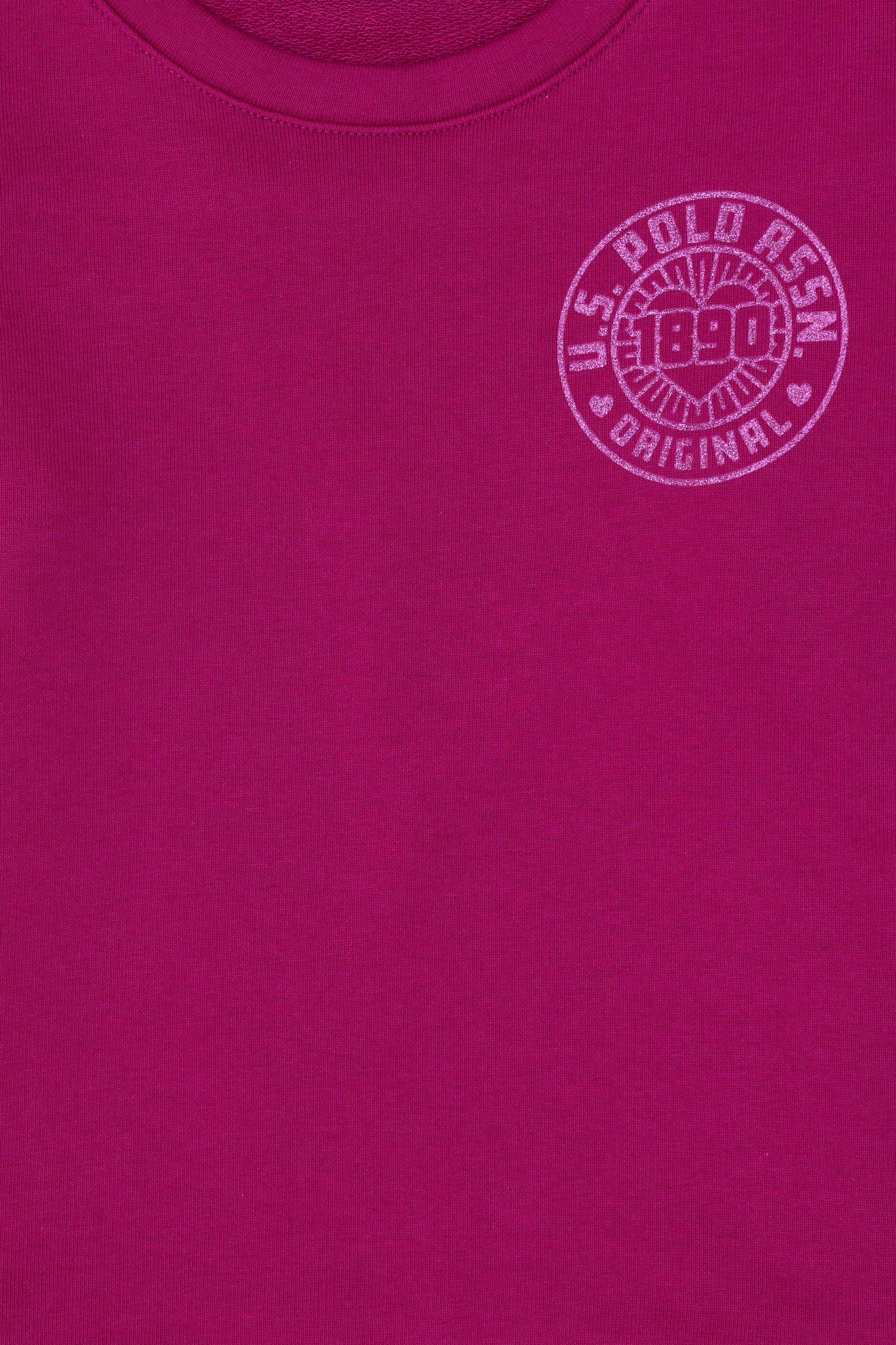 Kız Çocuk Fuşya Bisiklet Yaka Basic Sweatshirt