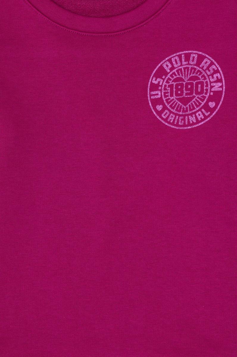 Kız Çocuk Fuşya Bisiklet Yaka Basic Sweatshirt