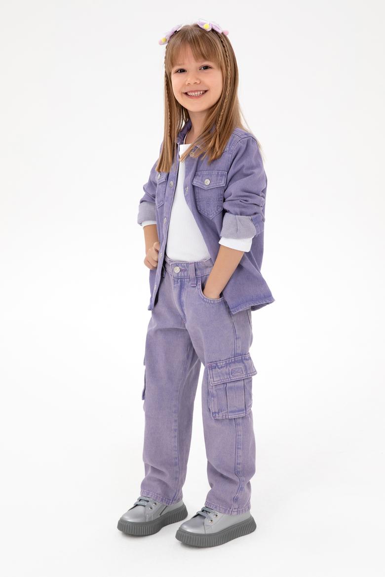 Kız Çocuk Menekşe Jean Pantolon - 50291146006