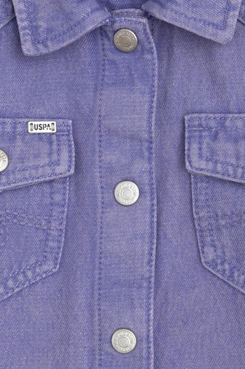 Kız Çocuk Menekşe Jean Gömlek