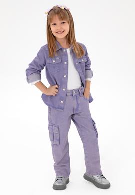 Kız Çocuk Menekşe Jean Gömlek - 50291152007