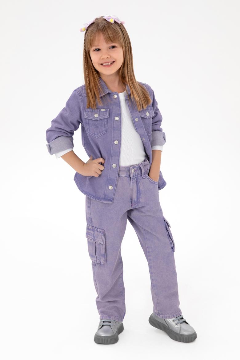 Kız Çocuk Menekşe Jean Gömlek - 50291152007