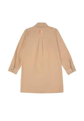 Kız Çocuk Camel İşlemeli Cep Detaylı Safari Model Dokuma Elbise - 50292654009