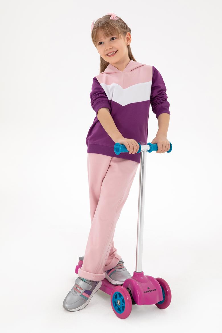 Kız Çocuk Menekşe Kapüşonlu Sweatshirt - 50296288038