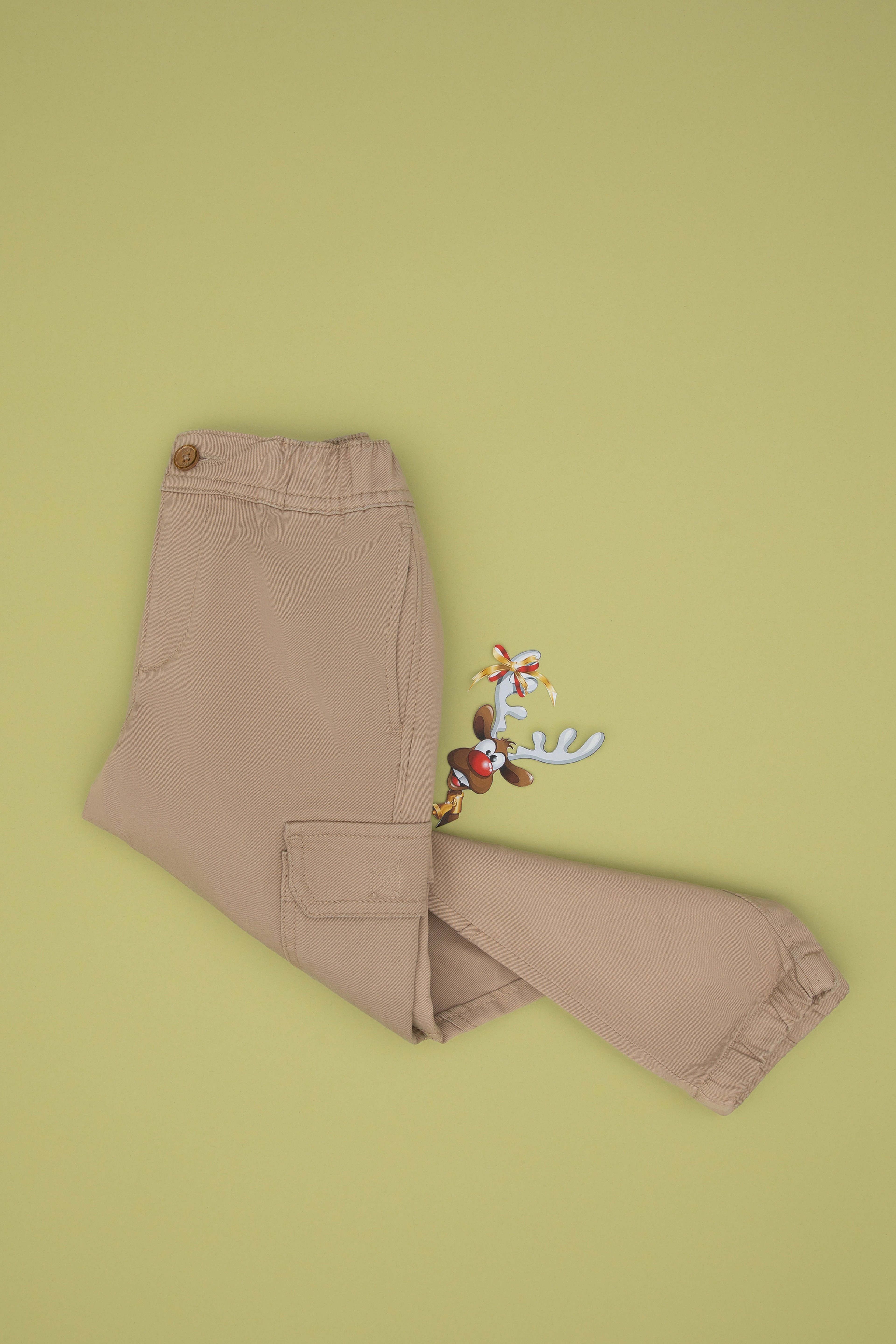 Kız Çocuk Kum Kanvas Pantolon - Image 3