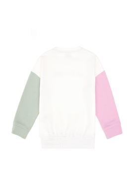 Kız Çocuk Ekru Bisiklet Yaka Şardonlu Sweatshirt - 50296369028