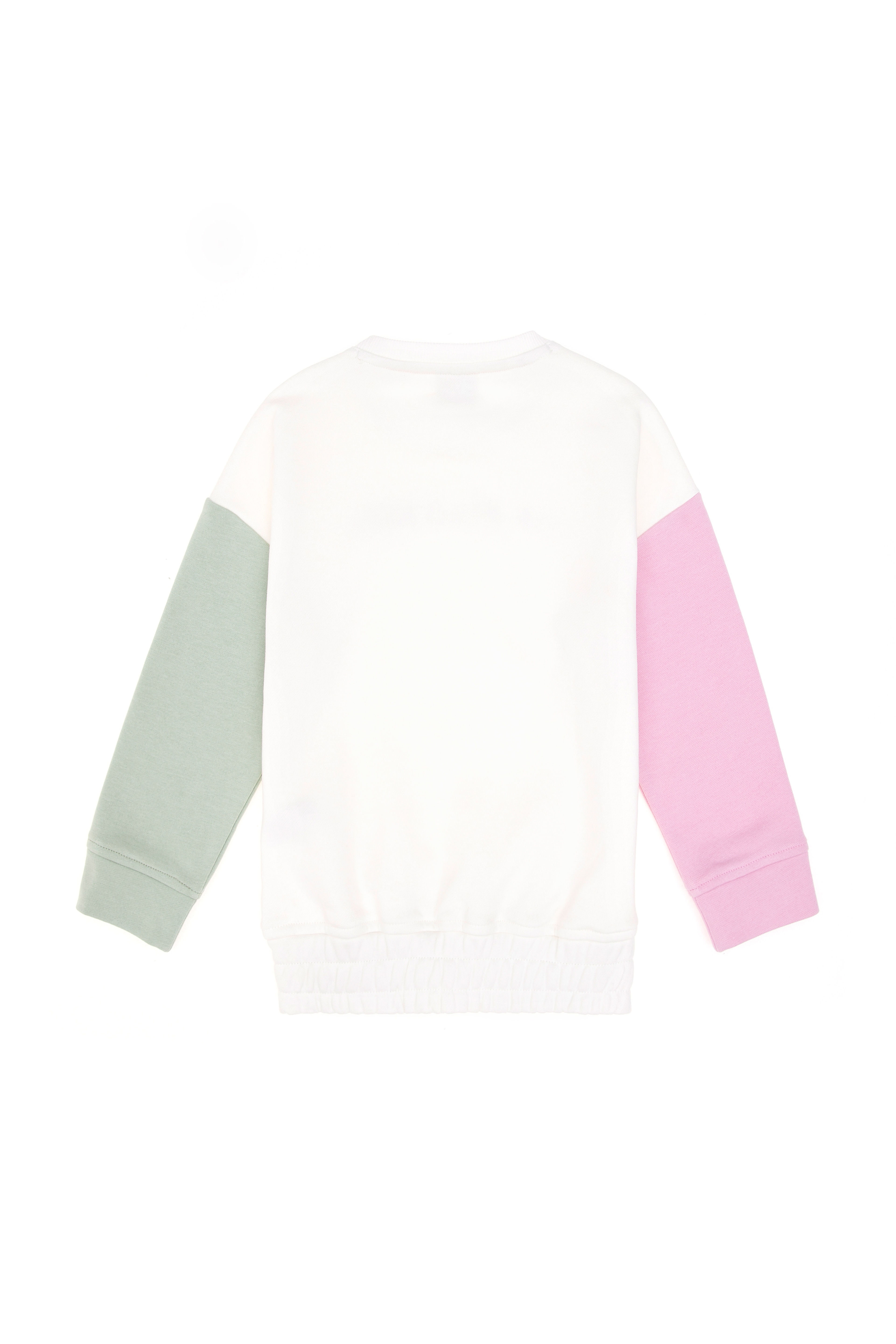 Kız Çocuk Ekru Bisiklet Yaka Şardonlu Sweatshirt