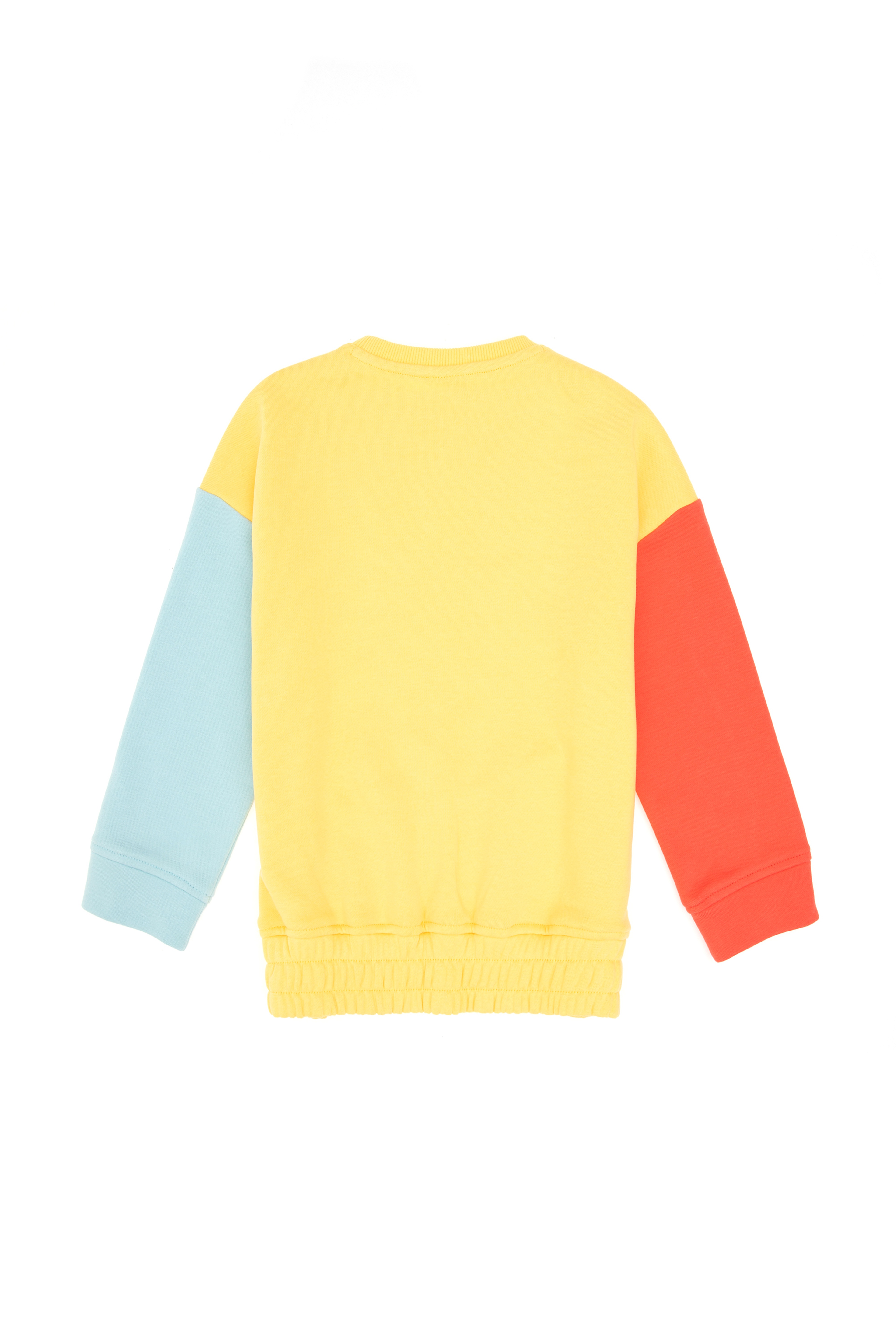 Kız Çocuk Sarı Bisiklet Yaka Şardonlu Sweatshirt