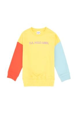 Kız Çocuk Sarı Bisiklet Yaka Şardonlu Sweatshirt - 50296369040