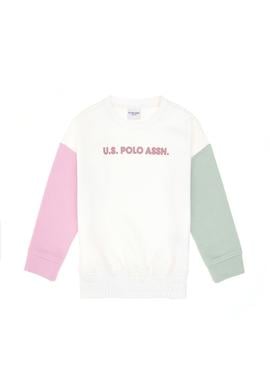 Kız Çocuk Ekru Bisiklet Yaka Şardonlu Sweatshirt - 50296369028