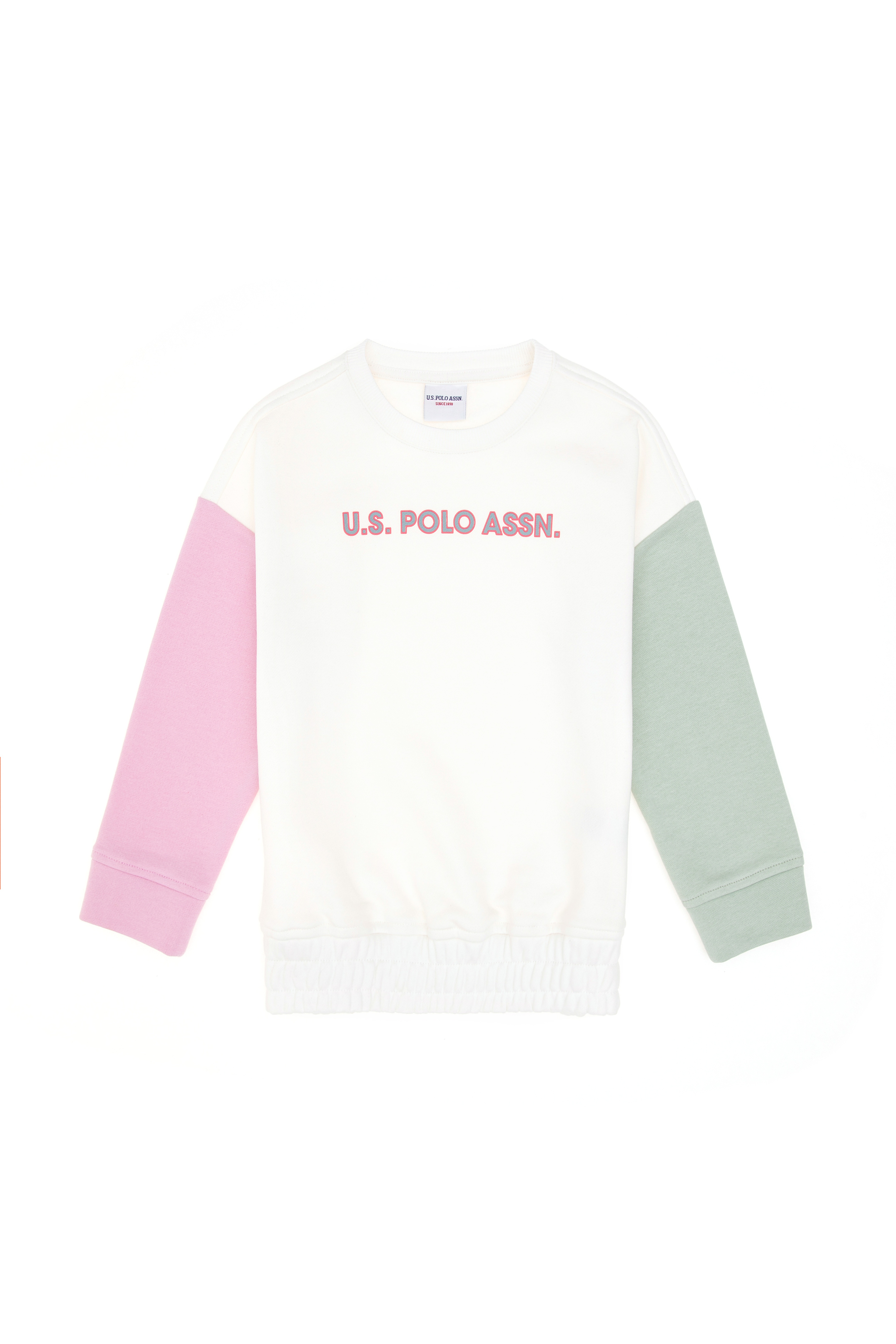 Kız Çocuk Ekru Bisiklet Yaka Şardonlu Sweatshirt - Image 4