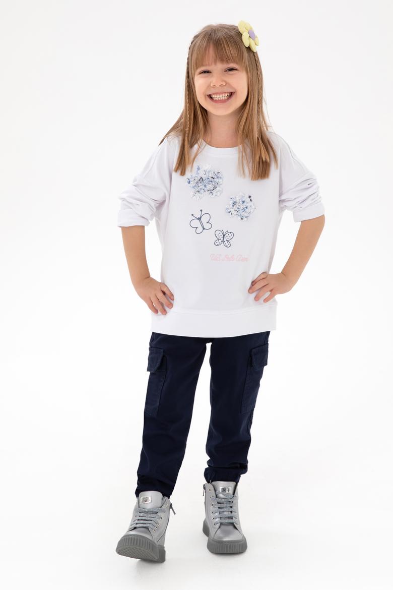 Kız Çocuk Lacivert Kanvas Pantolon - 50301376022