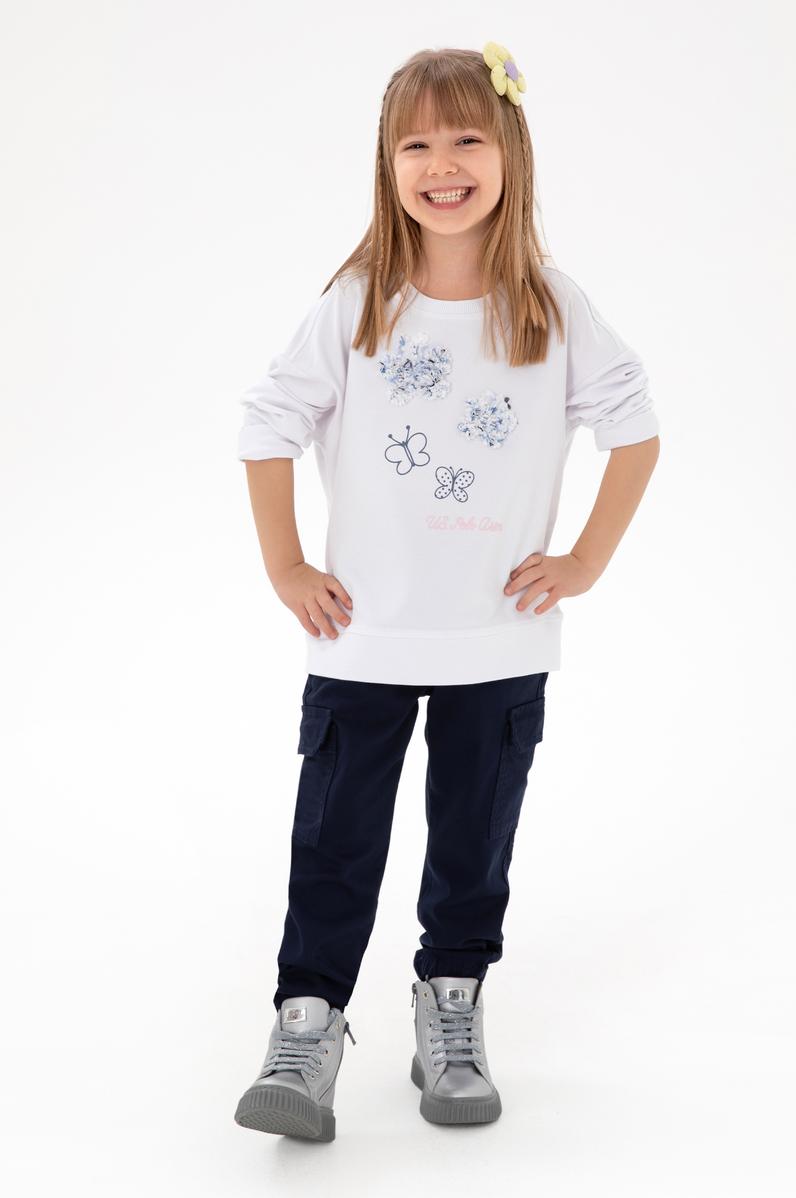 Kız Çocuk Lacivert Kanvas Pantolon