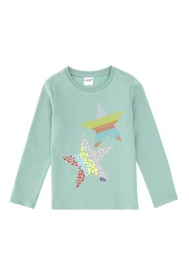 Kız Çocuk Su Yeşili Bisiklet Yaka Sweatshirt - 50298180002