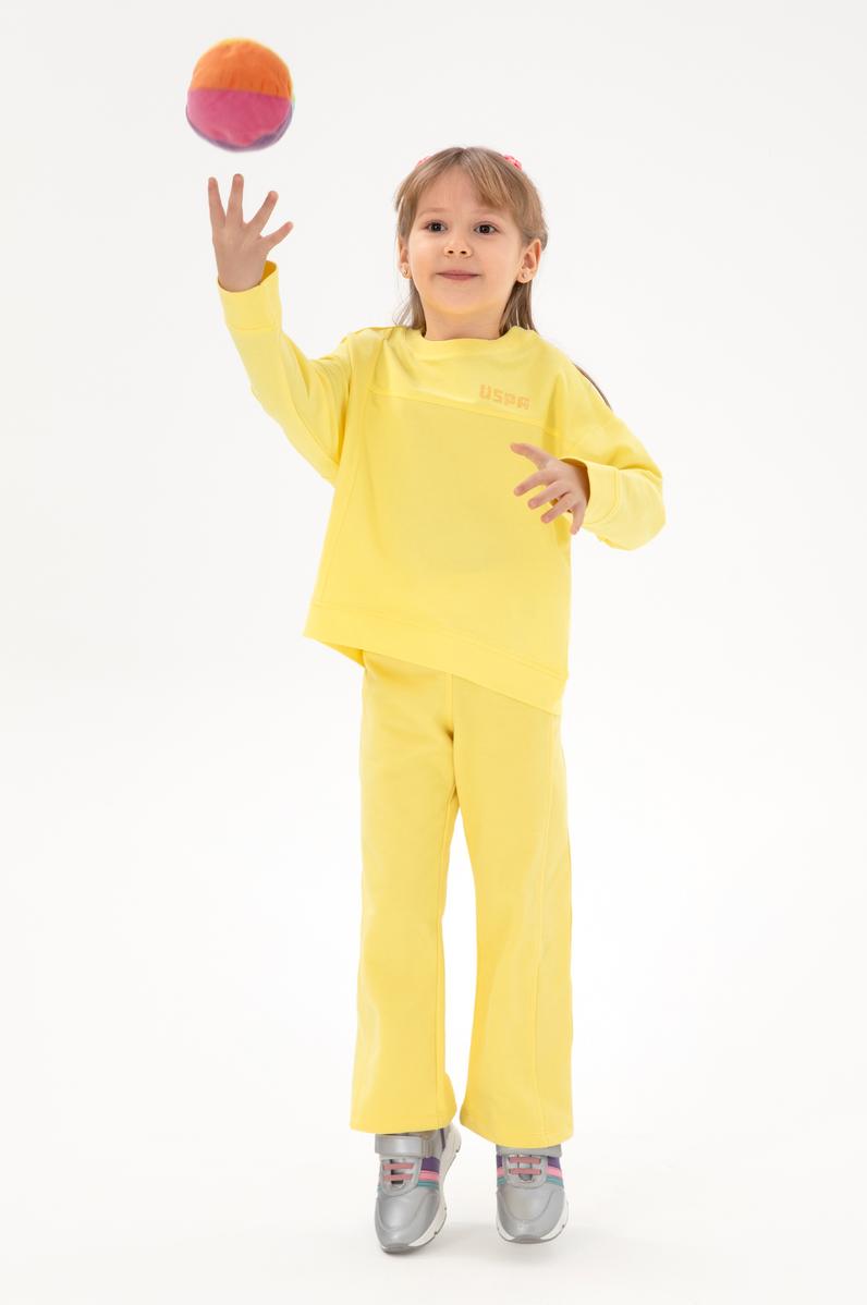 Kız Çocuk Sarı Şardonlu Eşofman Altı