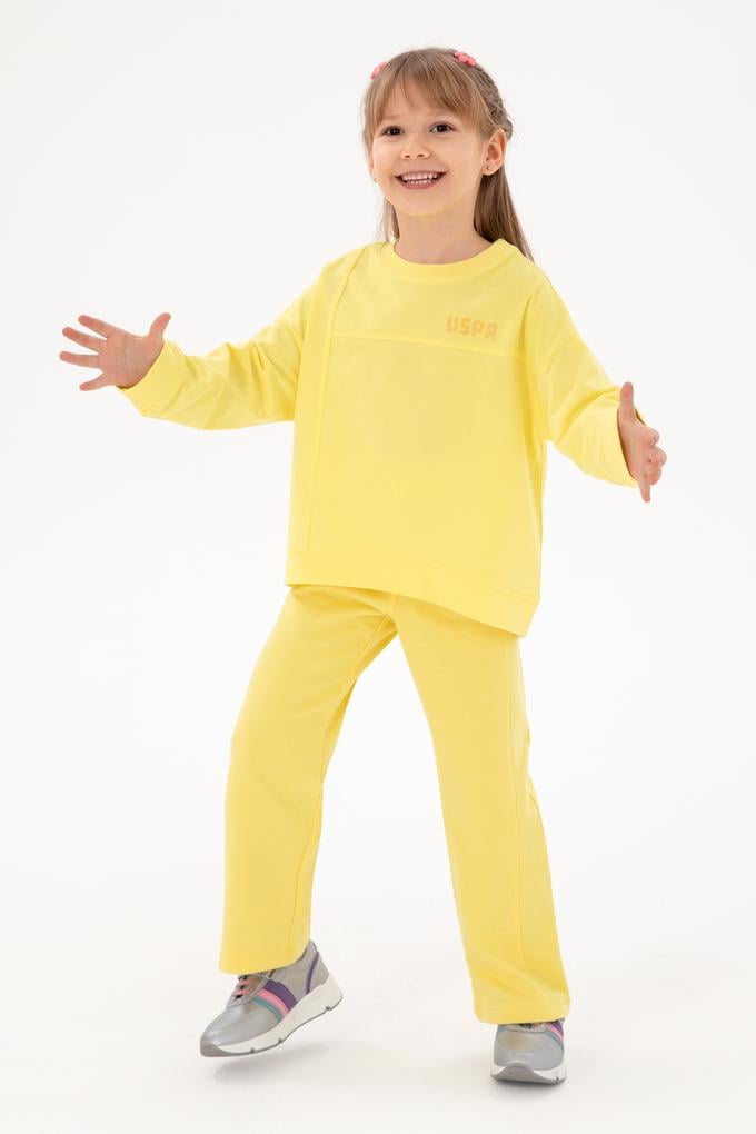 Kız Çocuk Sarı Şardonlu Eşofman Altı