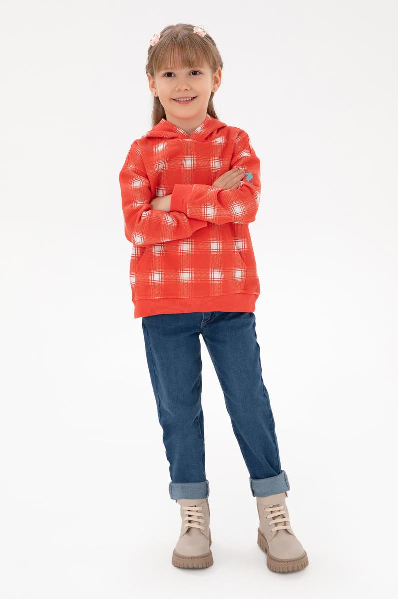 Kız Çocuk Nar Çiçeği Kapüşonlu Sweatshirt