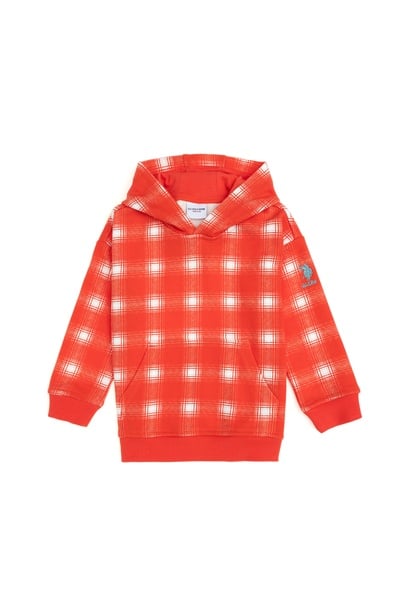 Kız Çocuk Nar Çiçeği Kapüşonlu Sweatshirt