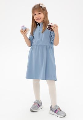Kız Çocuk Açık Mavi Örme Elbise - 50296387026