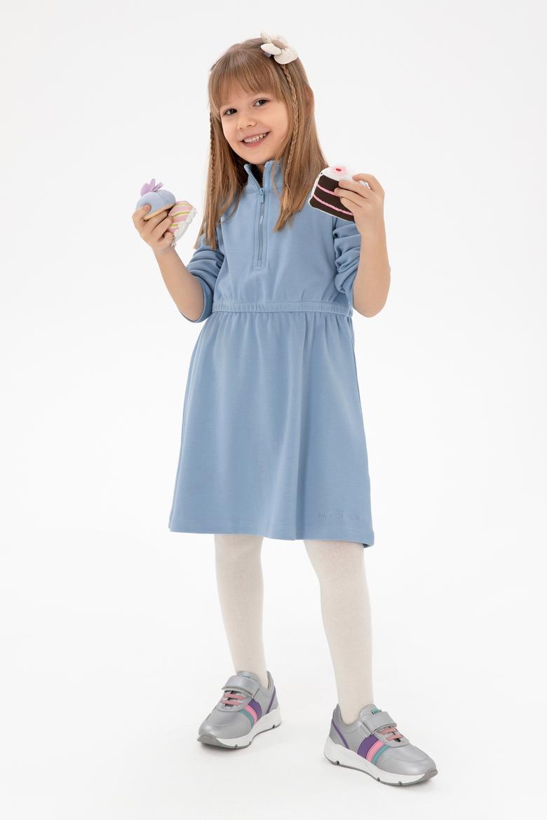 Kız Çocuk Açık Mavi Örme Elbise