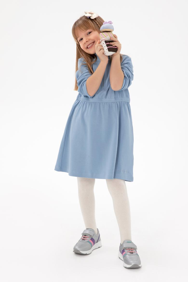 Kız Çocuk Açık Mavi Örme Elbise - 50296387026