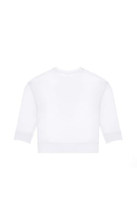 Kız Çocuk Beyaz Bisiklet Yaka Sweatshirt - 50298202001