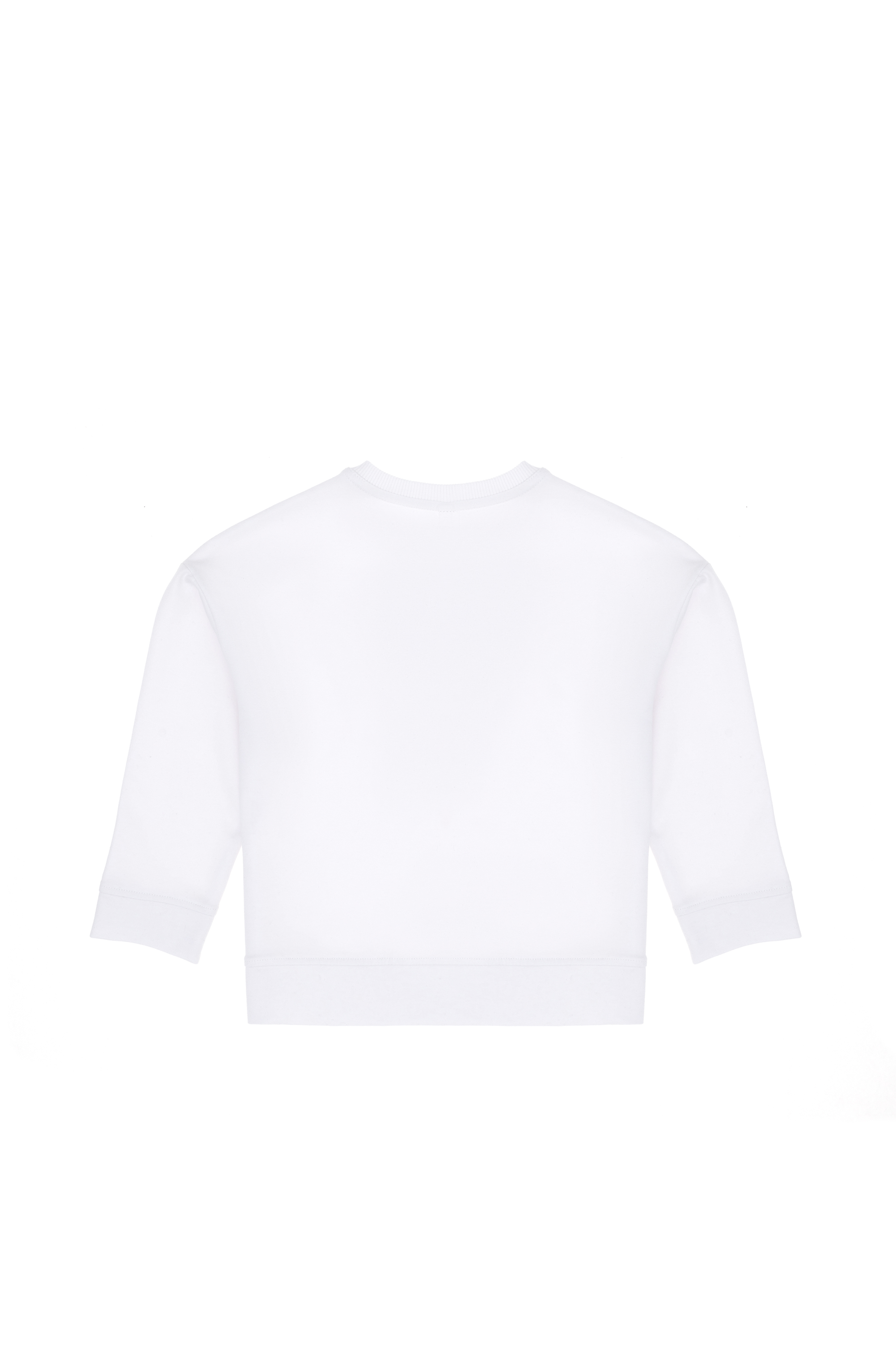 Kız Çocuk Beyaz Bisiklet Yaka Sweatshirt - Image 5