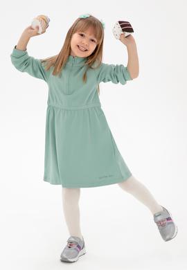 Kız Çocuk Su Yeşili Örme Elbise - 50296387042