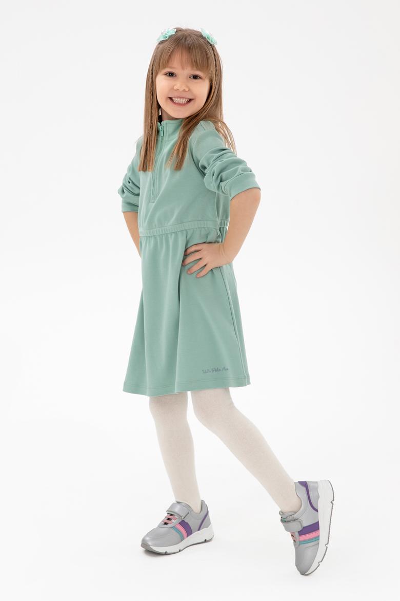 Kız Çocuk Su Yeşili Örme Elbise - 50296387042