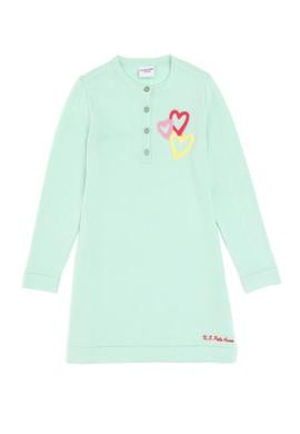 Kız Çocuk Su Yeşili Bisiklet Yaka Triko Elbise - 50297180020