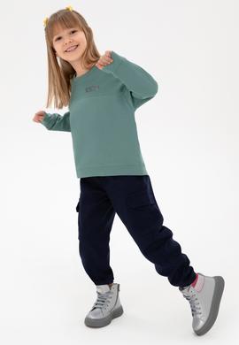 Kız Çocuk Mint Bisiklet Yaka Sweatshirt - 50296380031