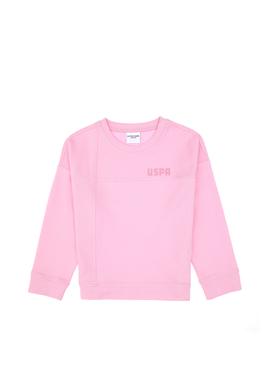 Kız Çocuk Pembe Bisiklet Yaka Sweatshirt - 50296380036