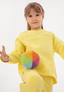 Kız Çocuk Sarı Bisiklet Yaka Sweatshirt - 50296380059