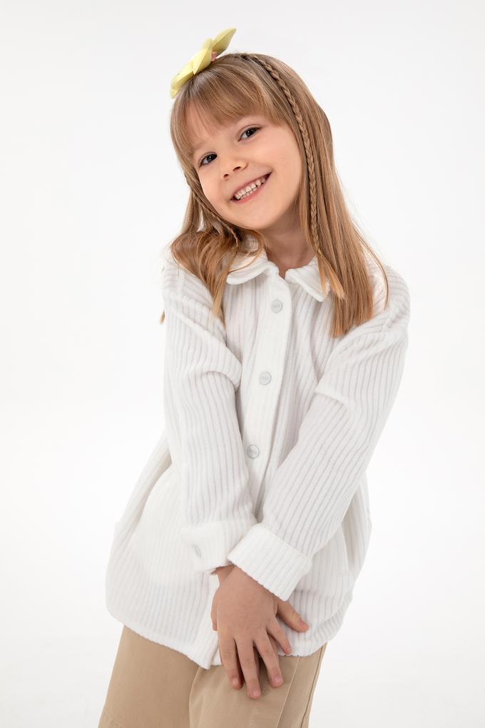 Kız Çocuk Krem Örme Gömlek