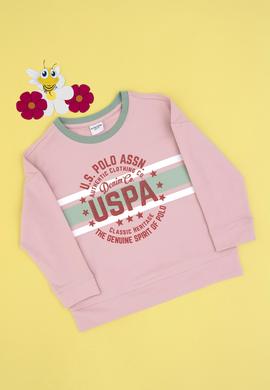 Kız Çocuk Pembe Bisiklet Yaka Sweatshirt - 50298163007