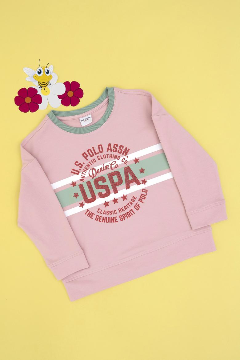 Kız Çocuk Pembe Bisiklet Yaka Sweatshirt - 50298163007