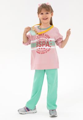 Kız Çocuk Pembe Bisiklet Yaka Sweatshirt - 50298163007