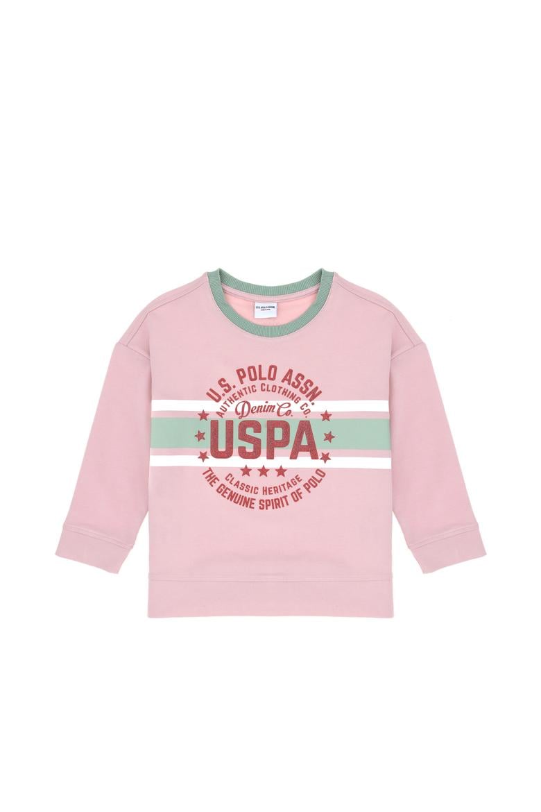 Kız Çocuk Pembe Bisiklet Yaka Sweatshirt - 50298163007