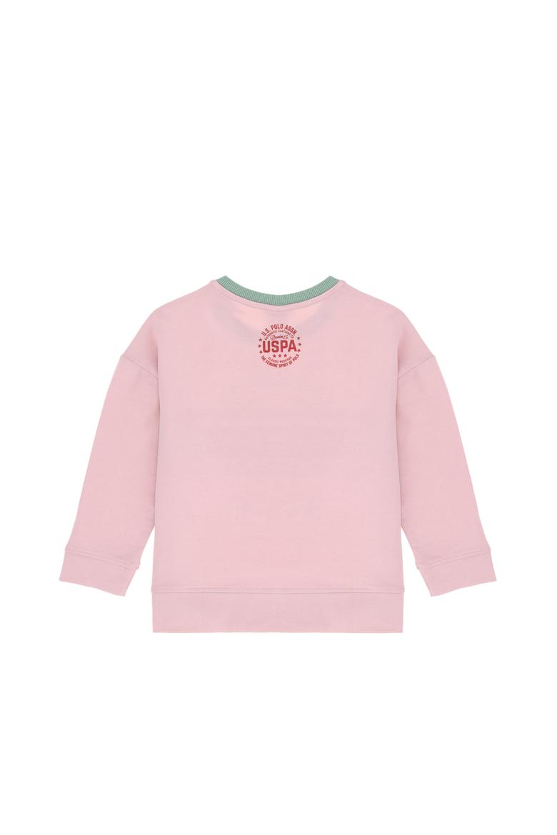 Kız Çocuk Pembe Bisiklet Yaka Sweatshirt - 50298163007