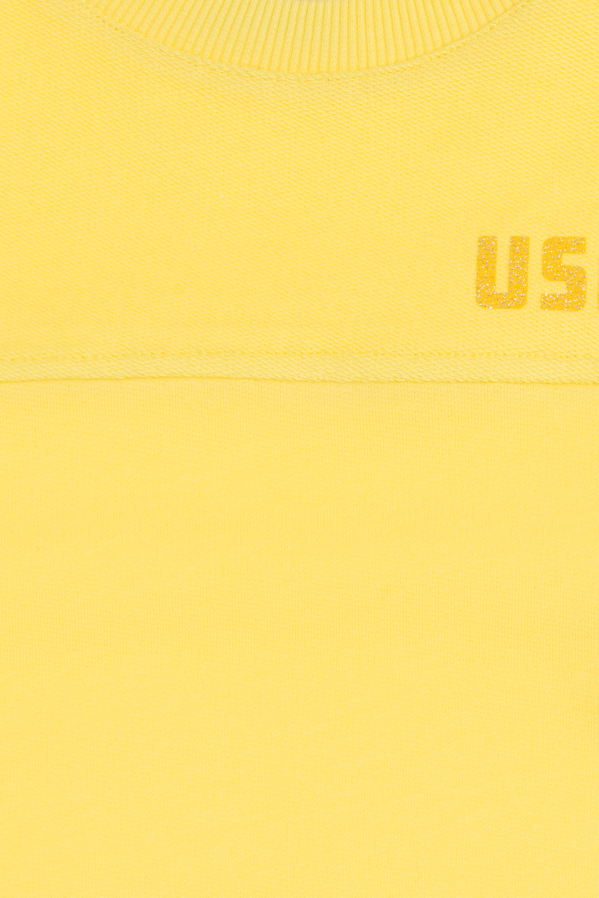 Kız Çocuk Sarı Bisiklet Yaka Sweatshirt - Image 5