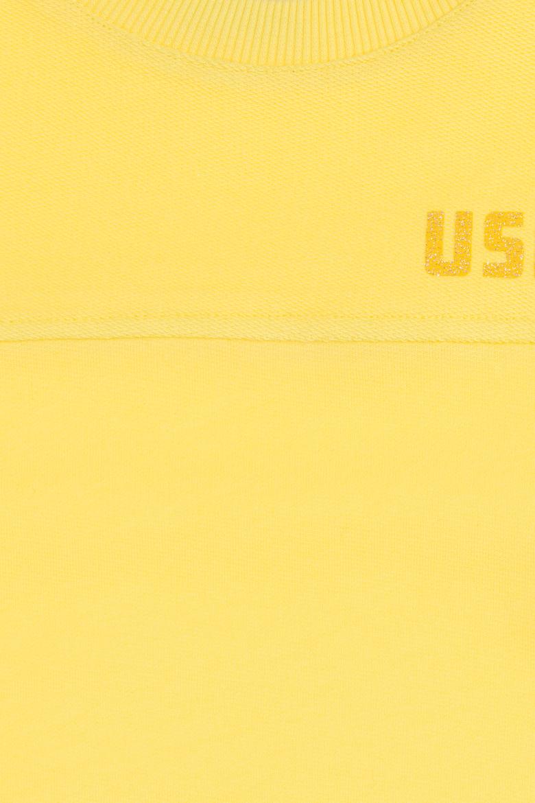 Kız Çocuk Sarı Bisiklet Yaka Sweatshirt - 50296380059