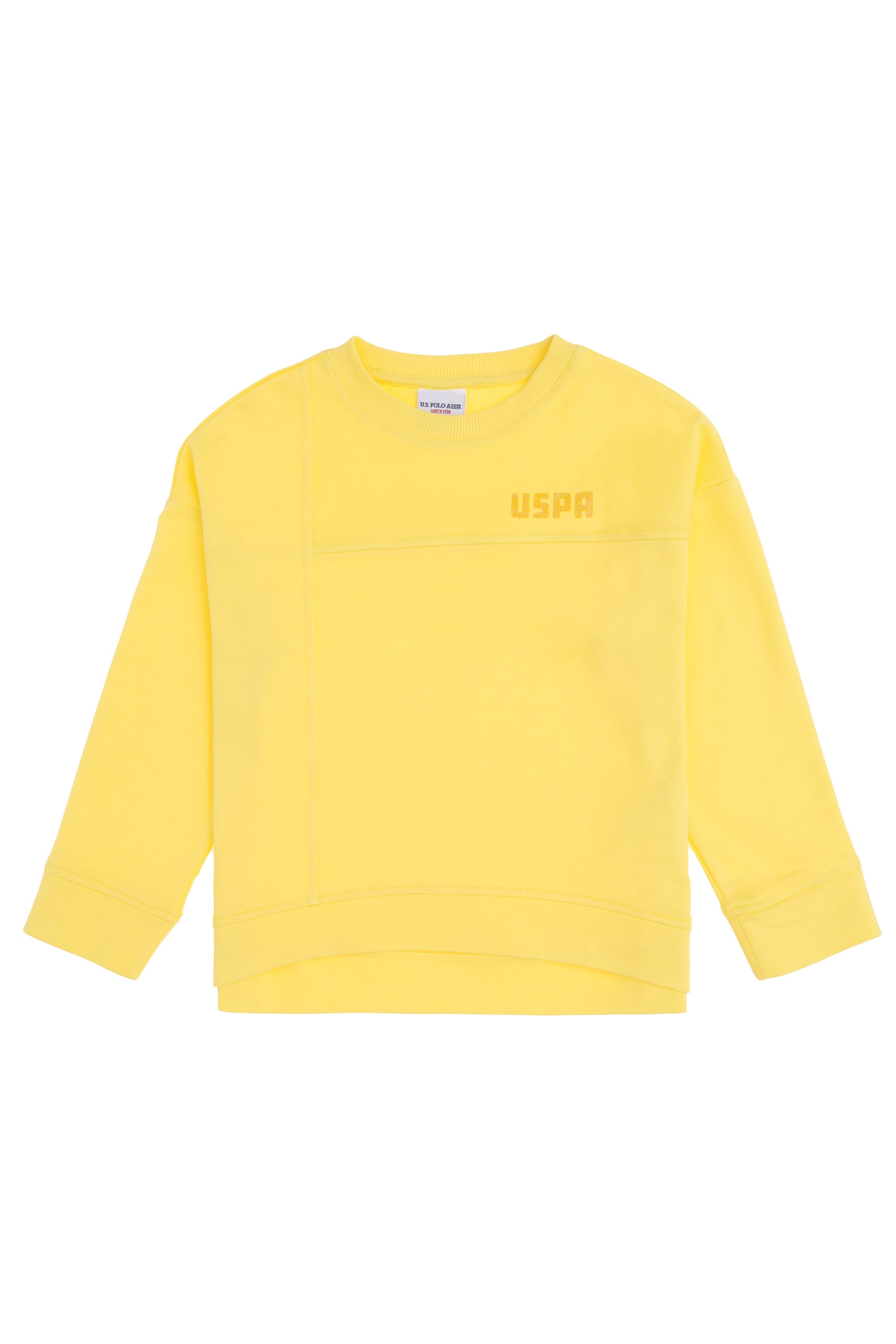Kız Çocuk Sarı Bisiklet Yaka Sweatshirt