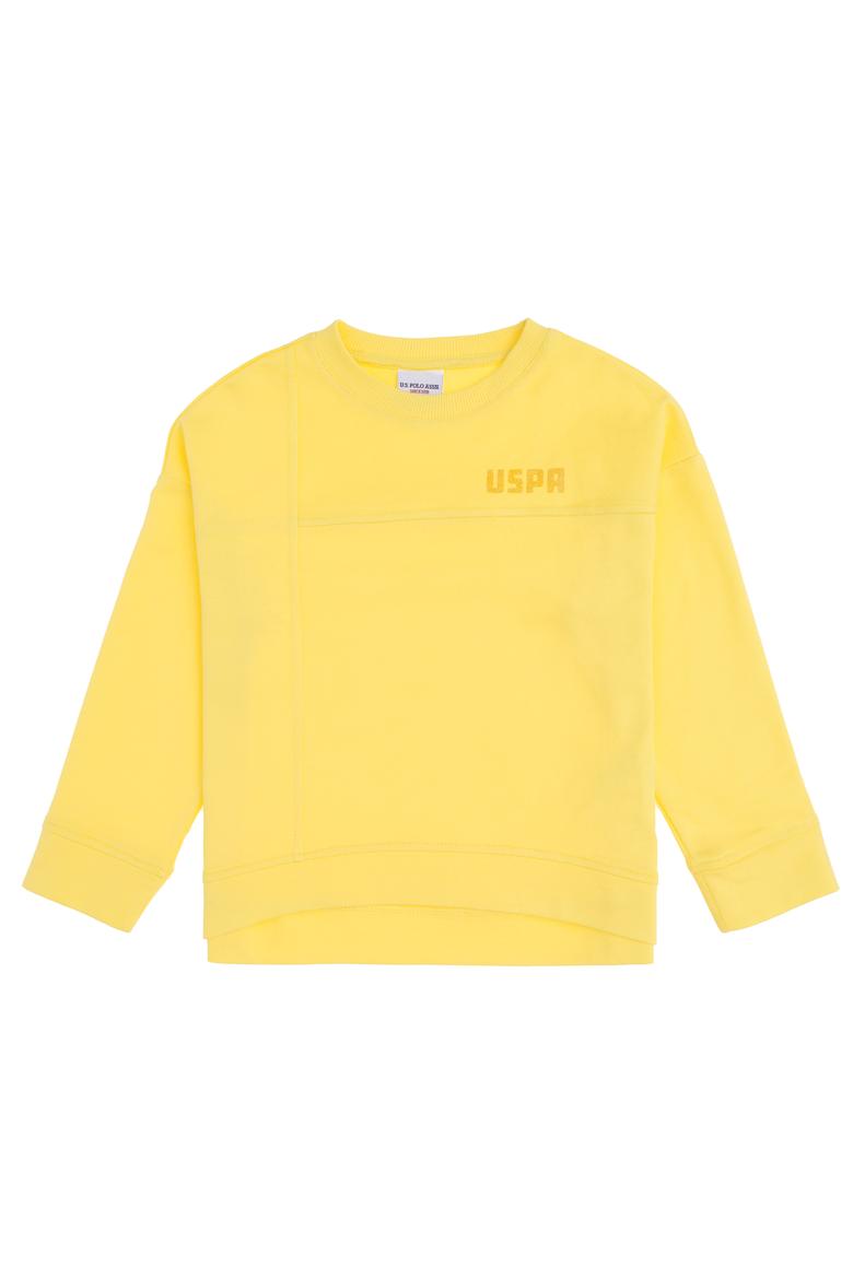 Kız Çocuk Sarı Bisiklet Yaka Sweatshirt - 50296380059